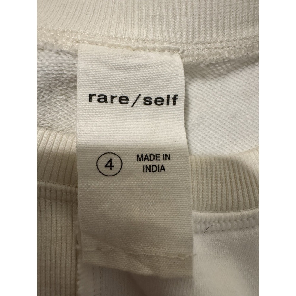 Rare/Self Ivory Sweater Top Sz 4 Patchwork Deconstructed Asymmetrical Architect - Picture 8 of 9